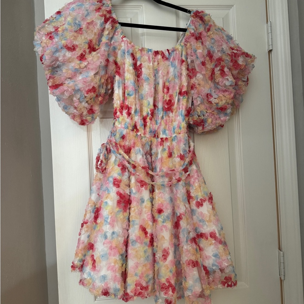 Floral Puff Sleeve Mini Dress